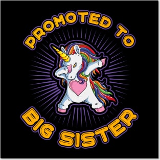 Promoted to Big Sister Unicorn Posters and Art